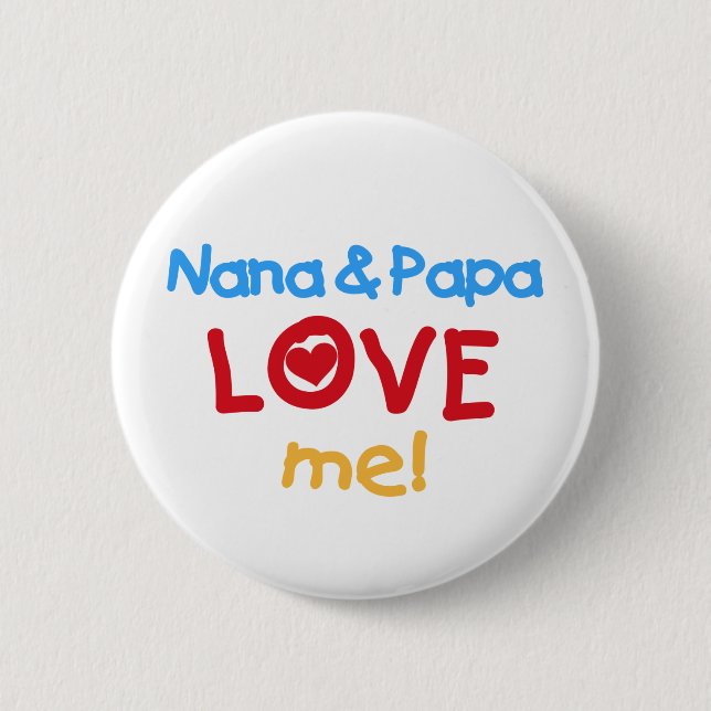 Badge Rond 5 Cm Nana et le papa m'aiment (Devant)