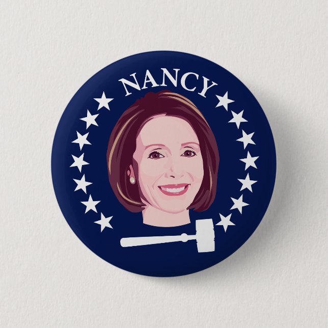 Badge Rond 5 Cm Nancy, Madame Speaker (Devant)