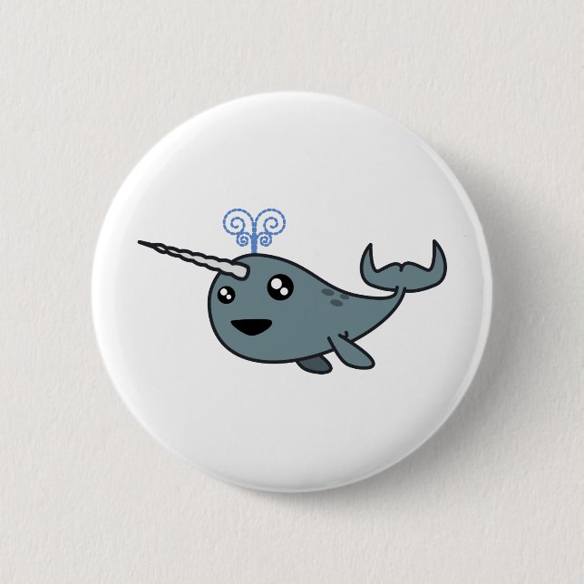 Badge Rond 5 Cm Narwhal ! (Devant)