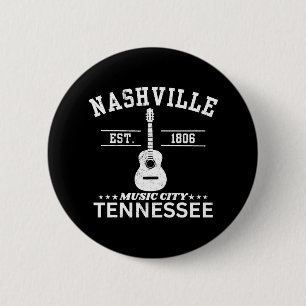 Badge Rond 5 Cm Nashville Music City Tennessee