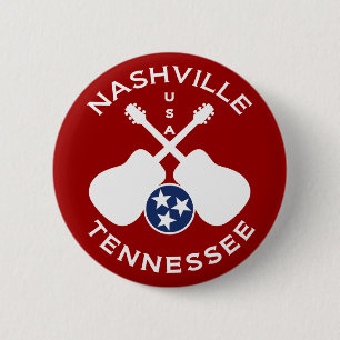 Badge Rond 5 Cm Nashville, Tennessee Etats-Unis