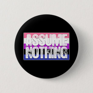 Badge Rond 5 Cm N'assumez rien drapeau de fierté de Genderfluid