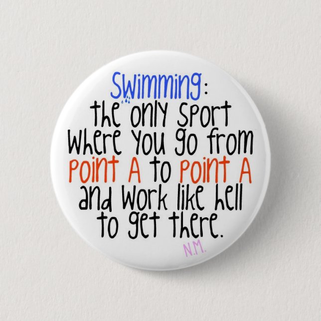 Badge Rond 5 Cm Natation (Devant)