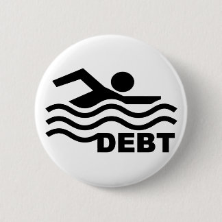 Badge Rond 5 Cm Natation dans la dette