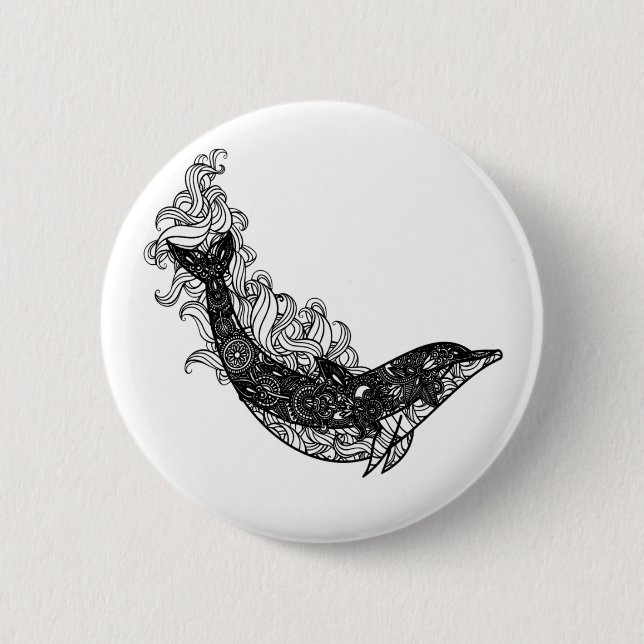 Badge Rond 5 Cm Natation de dauphin (Devant)