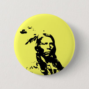 Badge Rond 5 Cm Natif américain fou de cheval