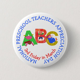 Badge Rond 5 Cm National Preschool Teachers Appreciation Day