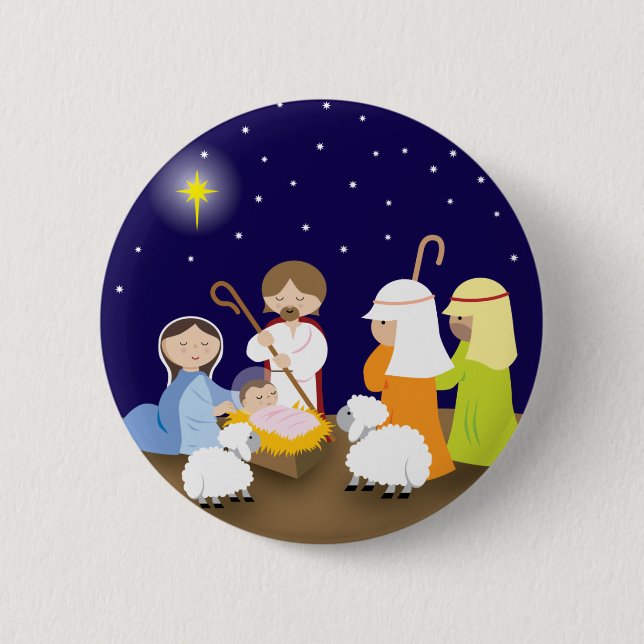 Badge Rond 5 Cm Nativité du seigneur (Devant)
