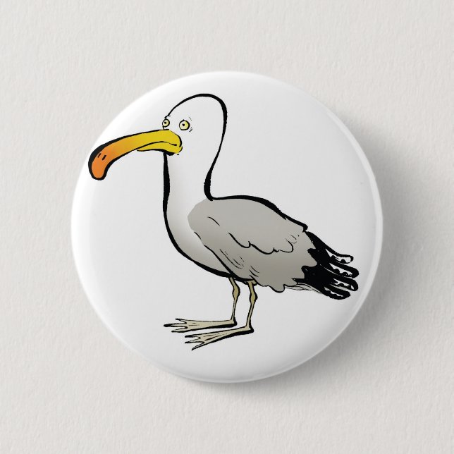 Badge Rond 5 Cm Naturel d'Au de mouette (Devant)
