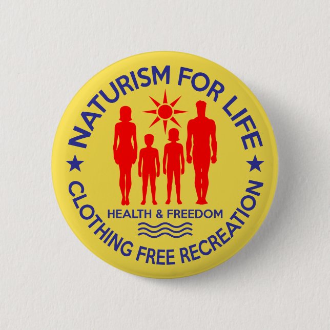 Badge Rond 5 Cm Naturiste - Le Naturisme Pour La Vie (Devant)