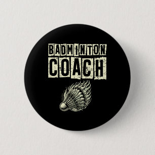 Badge Rond 5 Cm Navette Badminton Coach Racket