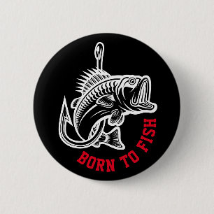 Badge Rond 5 Cm Né au poisson