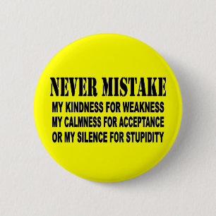 BADGE ROND 5 CM NE CONFONDEZ JAMAIS