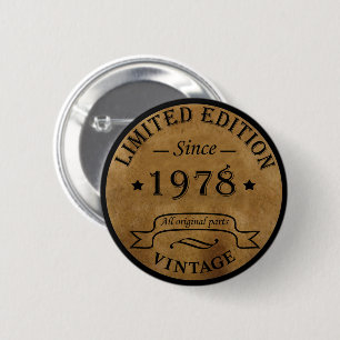 Badge Rond 5 Cm Né en 1978 anniversaire vintage