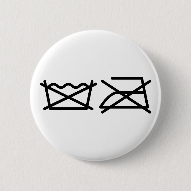 BADGE ROND 5 CM NE LAVEZ PAS ! NE REFROIREZ PAS ! (Devant)