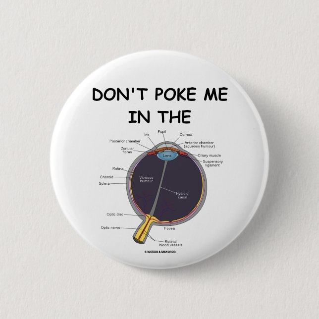 Badge Rond 5 Cm Ne me poussez pas dans l'oeil (l'attitude (Devant)