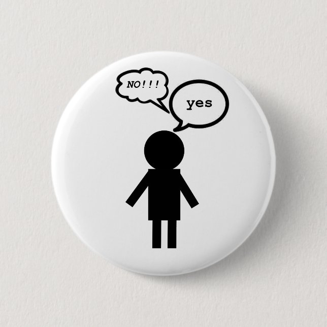 Badge Rond 5 Cm Ne signifie oui aucun bouton (Devant)