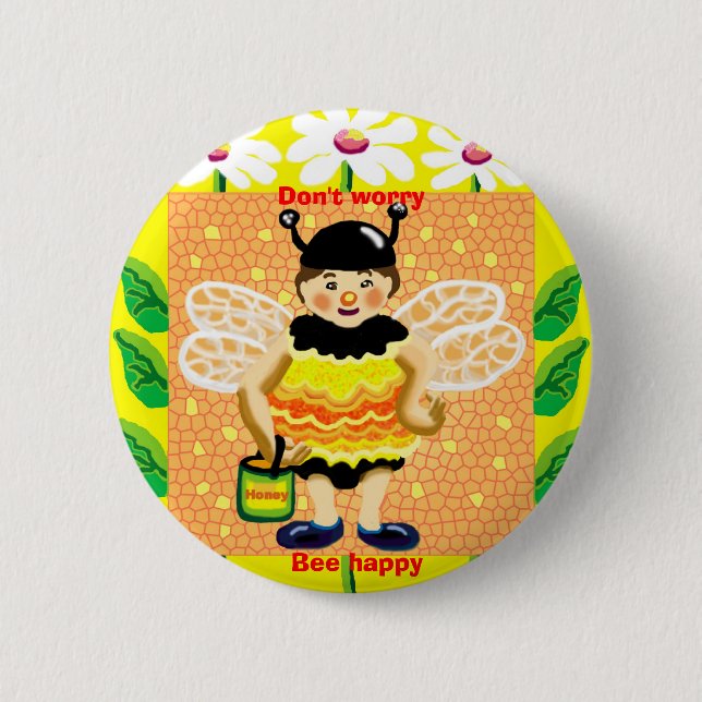 Badge Rond 5 Cm Ne t'inquiète pas, sois heureux (Devant)