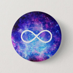 Badge Rond 5 Cm Nébuleuse de symbole d'infini
