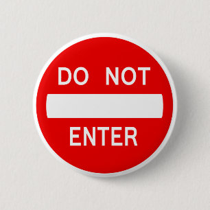 Badge Rond 5 Cm N'écrivez pas le signe (le bouton)
