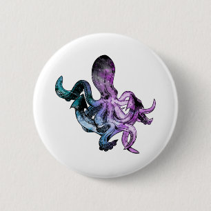 Badge Rond 5 Cm néon octopique