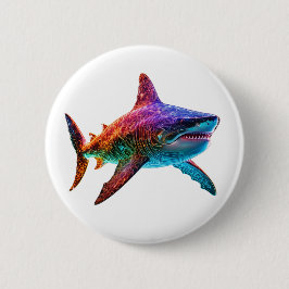 Badge Rond 5 Cm Neon Spectrum Shark