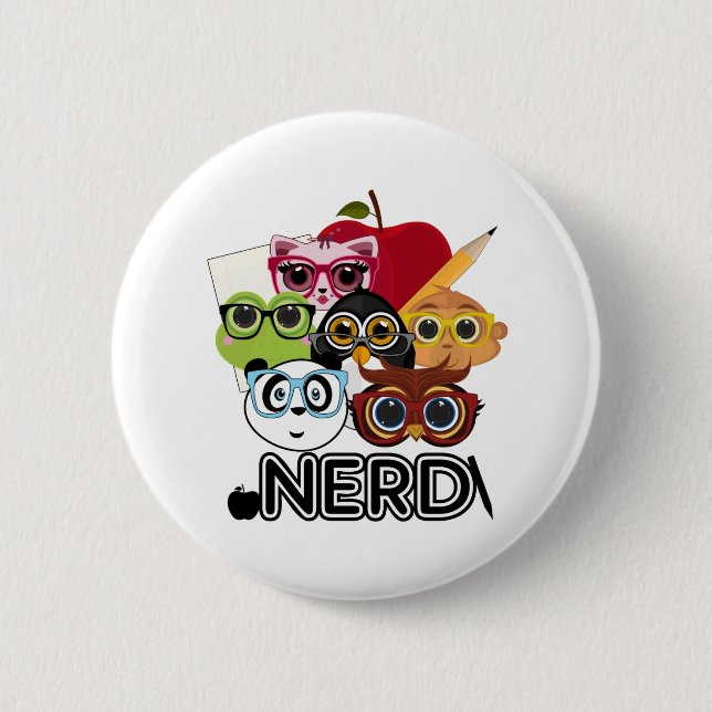 Badge Rond 5 Cm Nerd (Devant)