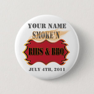 Badge Rond 5 Cm nervures de smoke'n et BBQ