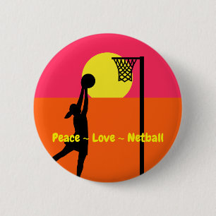 Badge Rond 5 Cm Net-ball coloré d'amour de paix
