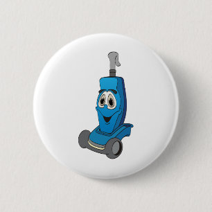 Badge Rond 5 Cm Nettoyeur de vide bleu