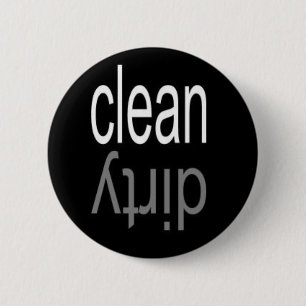 Badge Rond 5 Cm Nettoyez/aimant sale de lave-vaisselle