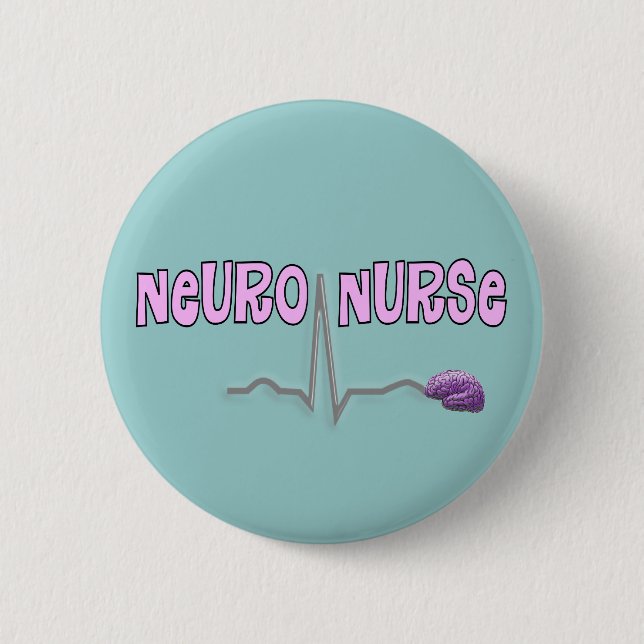 Badge Rond 5 Cm Neuro- bouton d'infirmière (Devant)