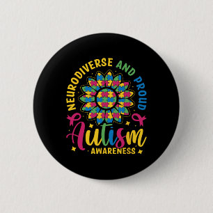 Badge Rond 5 Cm Neurodivers Et Fier Sensibilisation sur l'autisme