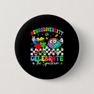 Badge Rond 5 Cm Neurodiversité cerveau autisme sensibilisation asd