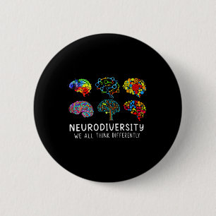 Badge Rond 5 Cm Neurodiversité - Embrassez la Sensibilisation sur