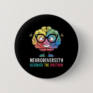Badge Rond 5 Cm Neurodiversité Sensibilisation sur l'autisme Cerve