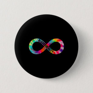 Badge Rond 5 Cm Neurodiversité Tie Dye Infinité Signal Autisme Awa