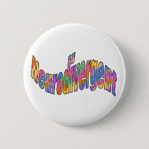 Badge Rond 5 Cm Neurodivertissement typographie Neurodiversité Sen
