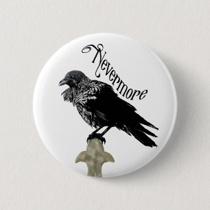 Badge Rond 5 Cm Nevermore Raven