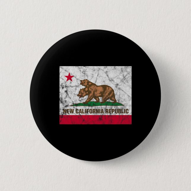 Badge Rond 5 Cm New California Republic Ncr State Distressed Flag  (Devant)