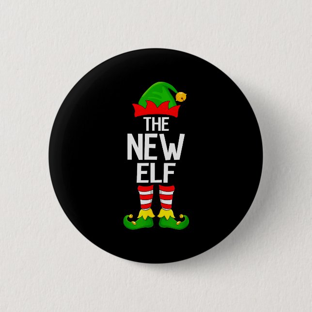 Badge Rond 5 Cm New Elf Xmas Matching Family Elf Squad Christmas  (Devant)