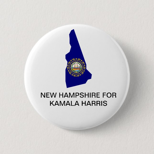 Badge Rond 5 Cm New Hampsh pour Kamala Harris Président 2024 Butto (Devant)