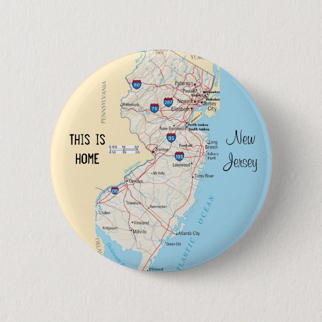 Badge Rond 5 Cm New Jersey (Devant)