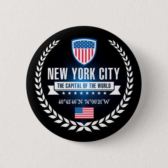 Badge Rond 5 Cm New York (Devant)