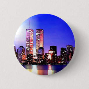 Badge Rond 5 Cm New York City la nuit