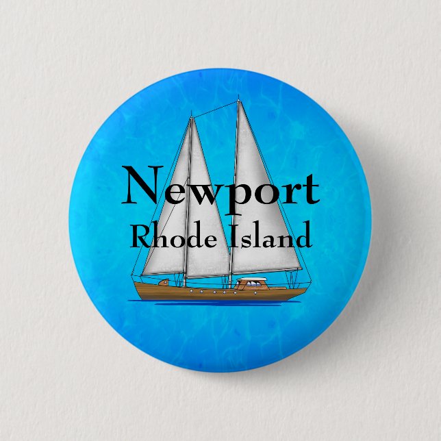 Badge Rond 5 Cm Newport Île de Rhode (Devant)