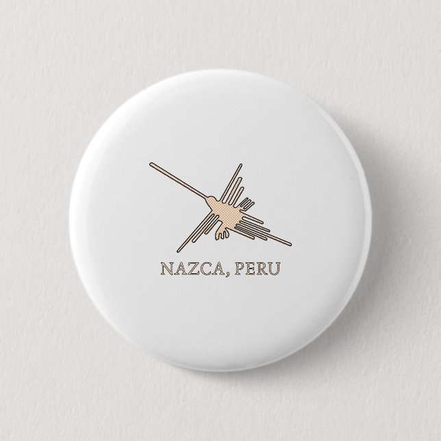 Badge Rond 5 Cm Newsprint de Nazca Hummingbird (Devant)