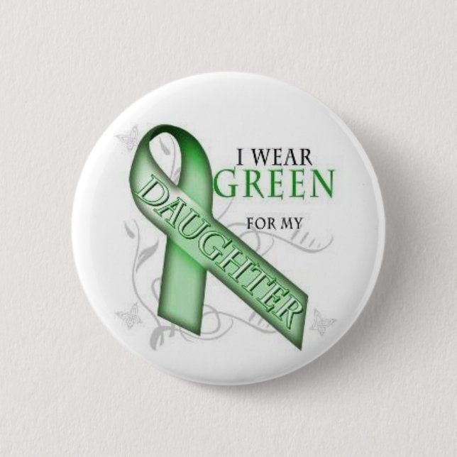 Badge Rond 5 Cm NF1, conscience de neurofibromatose - ruban vert (Devant)