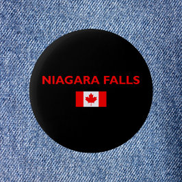 Badge Rond 5 Cm Niagara Falls Canada Drapeau canadien Couleur fonc