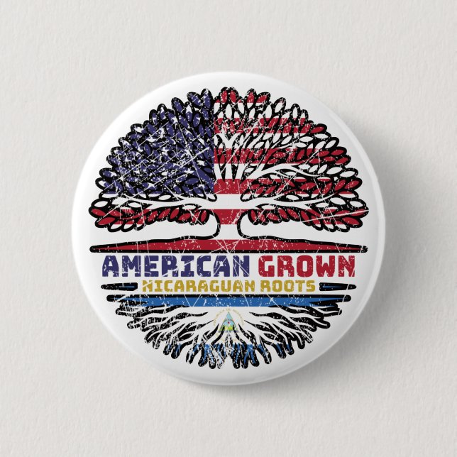 Badge Rond 5 Cm Nicaragua États-Unis Amérique États-Unis (Devant)